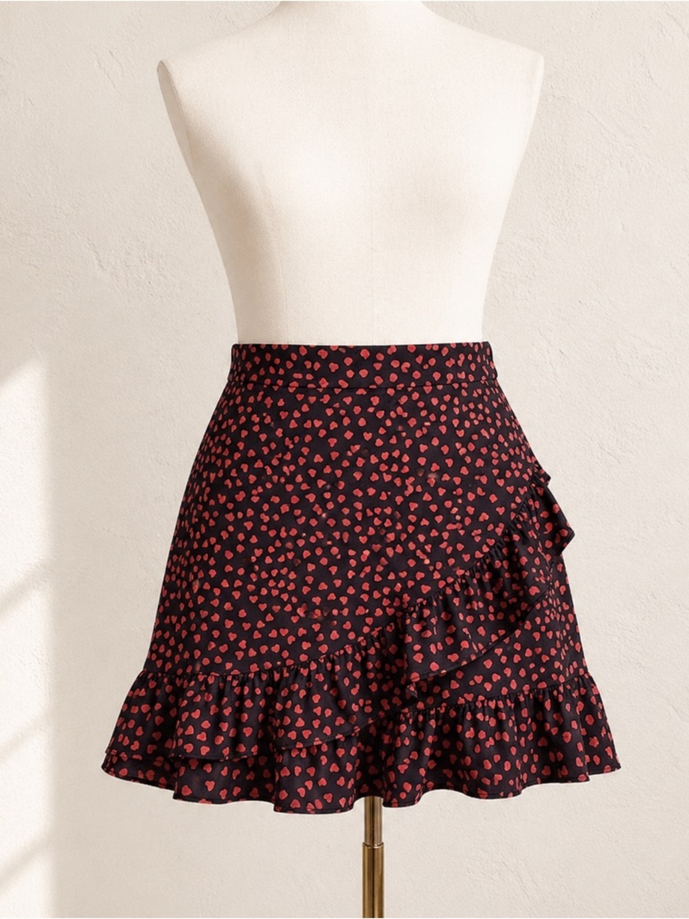 Nastygal heart print coquette mini skirt  4